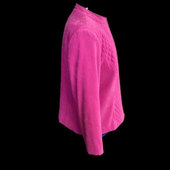 JM Collection by Jeniffer Moore Women’s Quilted Suede like Jacket Pink S… - Picture 11 of 12